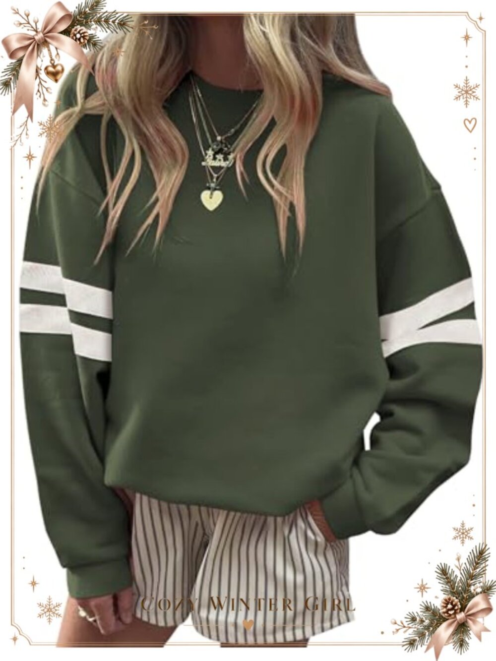 Womens Striped Color-Block Crewneck Sweatshirt Long Sleeve Pullover Casual Fall